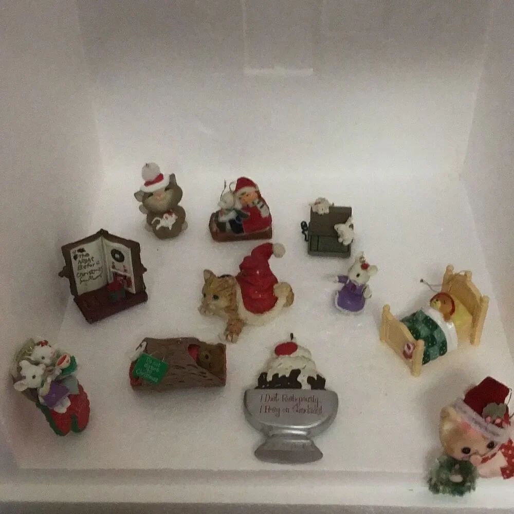11 each miniature Christmas ornaments